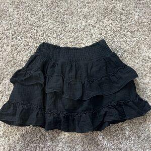 Elegant Black Ruffled Skirt